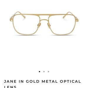 New! Elisa Johnson Jane Gold Metal Frame Glasses